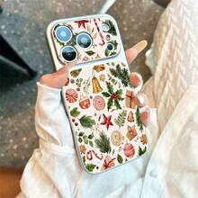 1pc TPU Material Vintage Christmas Berry Bell Pattern Phone Case Suitable For IPhone 17 Pro Max/17/16 Pro Max/15/14/13/12/11 Full Coverage Anti-Drop Soft Shell Phone Protective Cover - Silver - View 2