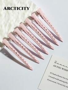 Arcticity 100pcs 9cm Large Pink Crocodile Duck Bill Hair Clips, Salon-Grade Metal Strong Grip, Suitable For All Hair Types, Daily Travel Salon Styling Tool - Pink - View 3