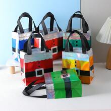 18pcs Christmas Gift Bags, Santa Claus Set Holiday Gift Bags With Black Handles, Red Christmas Party Gift Wrapping Bags, Suitable For Gift Wrapping, Christmas Party And Holiday Decoration - Red - View 11