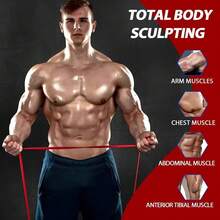 Resistance Bands With Different Tension Levels, Training Elastic Band Set, Home Workout Stretching Bands, Full Body Exercise Suitable For Men And Women, Gym, Home Workout And More - A - View 8