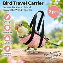 2pcs Portable Parrot Travel Bag Set, Escape-Proof Vest + Breathable Handbag, Suitable For Budgies/Cockatiels/Lovebirds And Other Small To Medium Parrots Outdoor Walking - Brown Two-piece Set - Small - View 5