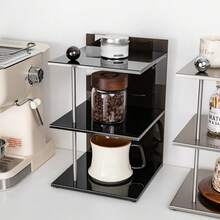 3-Tier Stainless Steel And Acrylic Countertop Organizer, Suitable For Coffee Bar - View 5