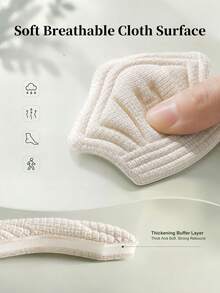 4 Pairs Unisex Sports Anti-Chafing Heel Pads, Trimmable Size Reduction Heel Grips For Shoes And Boots - Beige - View 3