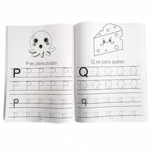 Lachilly 32-Page Spanish Alphabet Tracing Workbook, Children's Letter Writing Practice Activity Book, Preschool Kindergarten Early Education Handwriting Practice Workbook, Student School Supplies - Multicolor - View 7