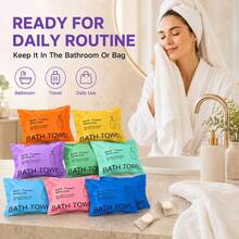 5/10pcs Random Color Bath Towel Set - Thickened Quick-Dry Travel Towels, Individually Packaged, Ultra-Soft High Absorbency Microfiber - Suitable For Gym, Spa, Hotel And Camping. Oversized Bath Towels, Fitness Essential - Multicolor - View 2