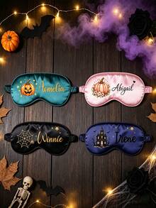 Mặt nạ ngủ Halloween in tên tùy chỉnh cá nhân hóa, quà tặng ngày lễ cho nữ và bé gái, phụ kiện tiệc Halloween - Nhiều màu - Xem 3