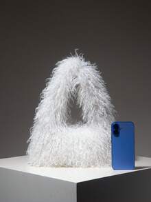 Shoulder Bag Fur Handbag Women's Bag Customized Street Style Y2K Christmas Gift Autumn/Winter Shopping Multi-Functional Daily Use Versatile - White - View 3