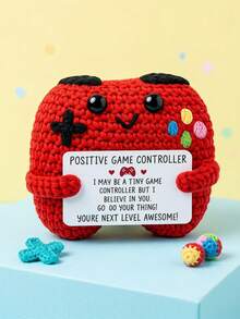 POKOJA LAND Inspirational Crochet Game Controller Christmas Gift, Handmade Game Controller Gift For Teenage Boys, Gamers, Sons Or Brothers, Emotional Crochet Decor, Christmas Stocking Stuffer - Multicolor - View 1
