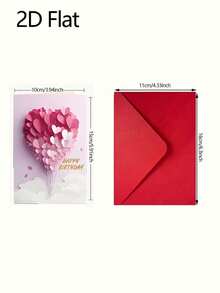 4pcs/2pcs 2D Heart-Shaped Balloon Design Greeting Cards, Suitable For Wedding, Proposal, Birthday Party, Theme Party, Bachelor Party, Housewarming Party, Vintage Party, Bridal Shower And More Occasions - One Size Fits All - View 3