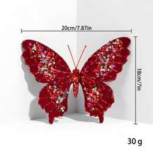 1PC Christmas Pearl Sparkling Butterfly Simulation Butterfly DIY Christmas Tree Wreath Pendant Christmas Gift Festival Party Home Decoration - Butterfly - View 12