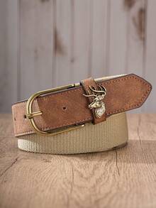 1pc Casual Minimalist Buckle Belt Women's Vintage Patchwork Decorative Waist Belt Suitable For Matching Dresses And Jeans - BH1251 - View 1