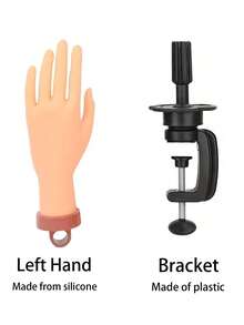 Resin Soft Silicone Fake Hand Model, Bendable Fingers For Nail Art Practice, Bracelet, Watch And Ring Display, Suitable For Showcase, Live Streaming - A - View 5