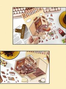 3D Decorative DIY Sticker, "Open Today" Manual Sticker, 3D Layered 3D House Scrapbooking Stickers Suitable For Small House Scene DIY Cafe Bakery Library Greenhouse Crafts And Diary, No Cutting Required Back To School - Multicolor - View 6