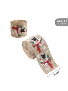 1pc Christmas Decoration Christmas Snowman Ribbon Christmas Ribbon Christmas Tree Decoration Ribbon Gift Decoration Ribbon, Decorative Wrapping Accessory, Gift Wrapping Band, Suitable For Christmas Celebration, Holiday Party, Home Decoration Gifts - Multiple Styles - View 13
