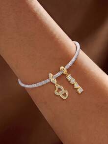1pc Fashion High-End "I Love God" Pendant, Suitable For Bracelets, Necklaces, DIY Women's Jewelry, Exquisite Jewelry For Girls - Gold - View 2