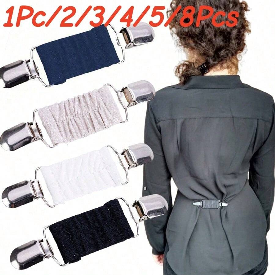 1/2/3/4/5/8pcs New Dress Strap Clip Set, Elastic Clothing Clips For Tightening Dresses, Cardigan Necklines, Shirts And Back Straps, Suitable For Women - Multicolor - View 1
