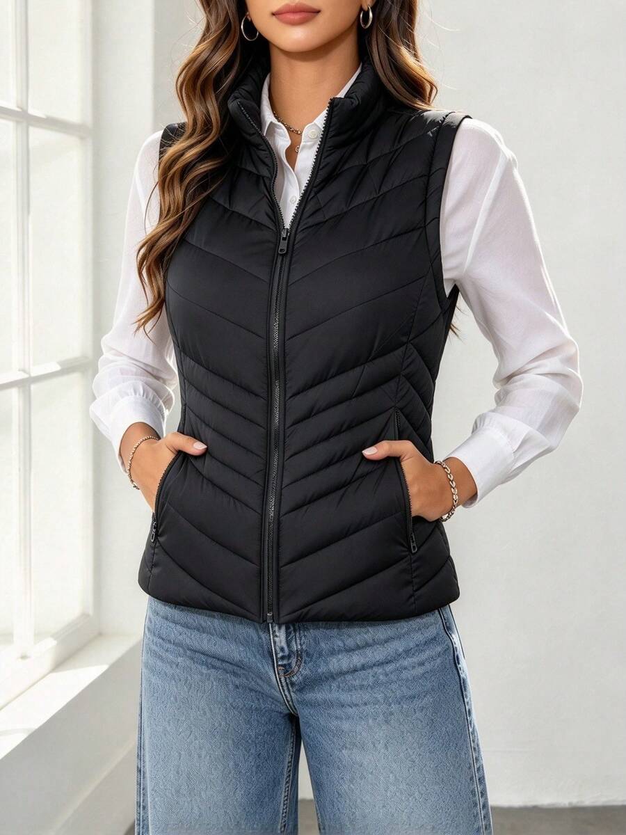 Women Winter Coats - Black - View 1