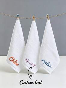 Personalized Embroidered Face Towel, Multi-Color Embroidered Name, Suitable For Pajama Party, Bathroom, SPA, Bridesmaid Gift, Wedding Gift, Love Gift, Party Favor, Hotel Customization, Soft Absorbent Face Towel For Friends - Multicolor - View 11