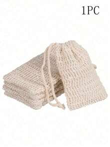 5/3/1pc Light‑Beige Ramie Soap Mesh Bags,Drawstring Closure, Quickly Create Rich Foam & Gently Exfoliate Skin,For Home Bathroom,Homestay Bath,Travel Toiletry Storage,Breathable Anti‑Slip Bath Accessory,Shower Accessories,Shower Fiber,Soap Dispenser - Multicolor - View 9