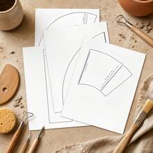 4pcs Ceramic Shaping Templates, Reusable DIY Ceramic Shaping Auxiliary Templates, Suitable For Handmade Pottery Making, Clay Body Outlining, Ceramic Classroom Creation, Easy To Operate, Convenient For Beginners And Ceramic Enthusiasts - White - View 5