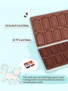 GeekShare 1pc Chocolate Design 24-Slot Switch 2 Game Card Case (Holds 24 Game Cards And 24 SD Cards) - View 3