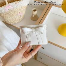 Y2 Japanese & Korean Sweet Style Bow Zipper Mini Wallet, Women's Cute PU Leather Multi-Slot Card Holder Coin Purse - Multicolor - View 12