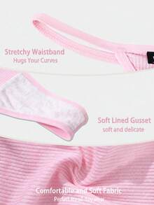 7pcs Sexy Thong Panties Ribbed Low Waist Seamless Briefs Comfortable Invisible G-String Soft T-Back Elastic Underwear Winter Fall Clothes Halloween - Multicolor - View 9