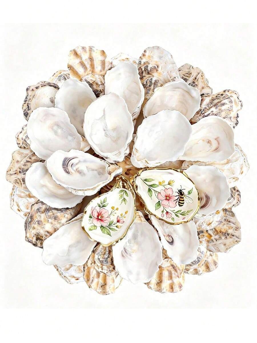 1/3/5pcs Concave Small Oyster Shells, Blank Oyster Shells For Handmade Crafts, DIY Painting Decoration Shells, Suitable For Christmas Ornaments, Beach Home Decor, Wedding Table Decor, Suitable For Adult Craft Enthusiasts, Halloween Thanksgiving Christmas Gifts