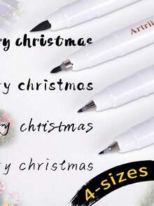 8pcs Calligraphy Pen Set, Black Ink Drawing Pens, Soft Tips - 4 Sizes, Suitable For Art Painting, Scrapbooking, Journaling And Watercolor Illustration, Back To School Essential - A - View 7