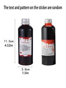 Realistic Fake Blood Plasma For Halloween Haunted House, Escape Room, Mystery Game, Cosplay, Film & TV Zombie Makeup, Bottled Fake Blood, Multi-Size Set For Pranks And Gags - Multicolor - View 4