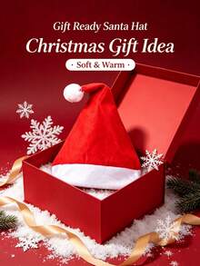 10pcs/5pcs/3pcs/2pcs/1pc Santa Claus Soft Wool Christmas Hat - Red, Machine Washable, Perfect For Holiday Parties And Decorations, Christmas Decor. Christmas Gift. Family Hat Suitable For Boys And Girls - Multicolor - View 3