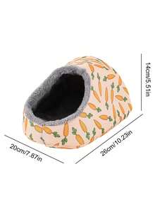 1 buah Tempat Persembunyian Guinea Pig, Bentuk Sandal Bermotif Wortel, Tempat Tidur yang Dapat Dicuci Sepanjang Musim untuk Hewan Peliharaan Kecil, Ideal untuk Hamster, Landak, Musang & Kelinci Kerdil, Tempat Tidur Hewan Peliharaan Kecil - View 6