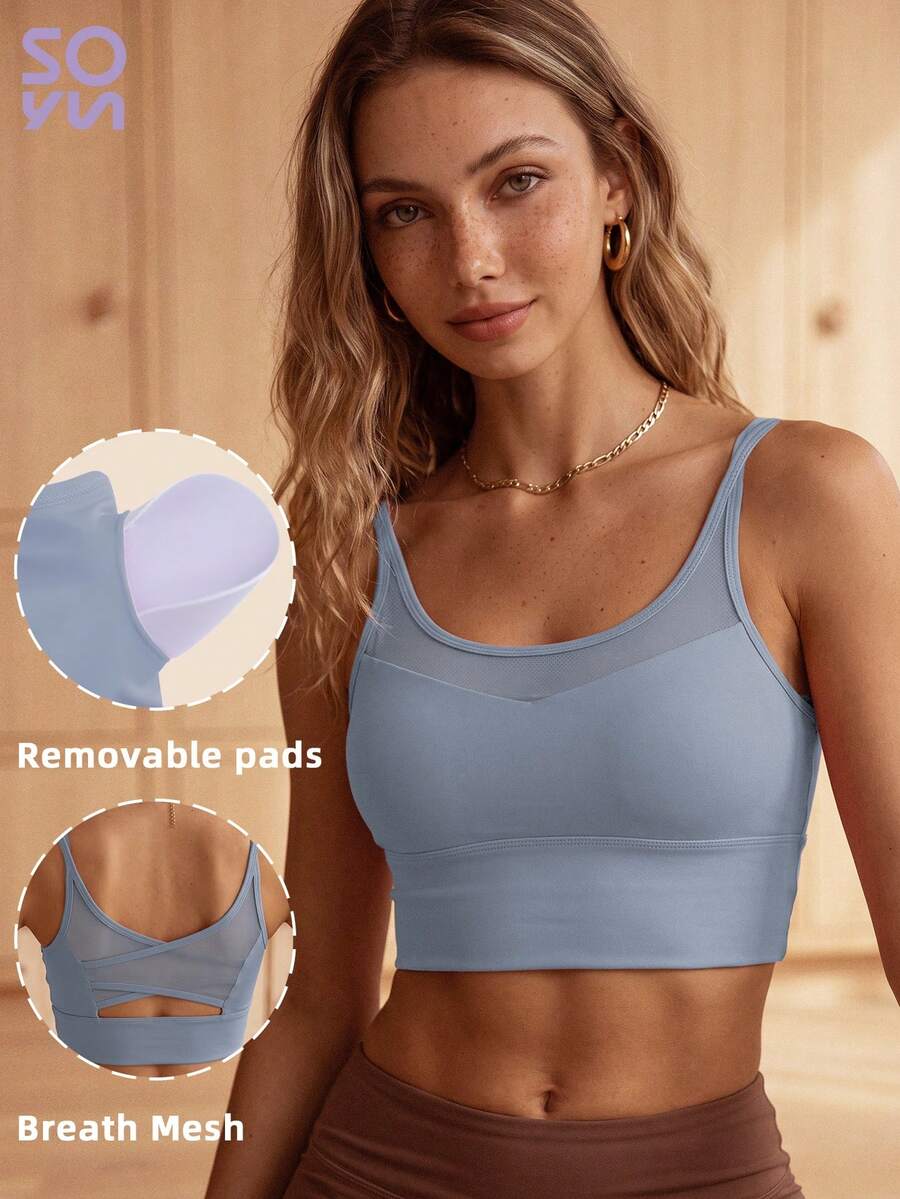 Soyun New Light Blue Peach-Shaped Bra, Suitable For Swimming, Sports, Cycling, Hiking, Yoga And Summer Daily Outdoor Activities