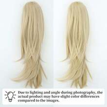 Women's Clip-In Ponytail Hair Extension 18 Inch Synthetic Fiber Natural Wavy Ponytail Hair Piece Blonde Brown Black - Multicolor - View 7