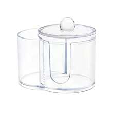 2-In-1 Rhinestone Plastic Storage Box, Desktop Makeup Organizer With Dual Round Compartments, Transparent Cosmetic Storage Box With Dual-Slot Design - Modern Vanity Storage Box With Lid, Bathroom Sink Organizer, Suitable For Makeup Brushes, Lipsticks, Beauty Tools - Multicolor - View 8