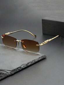 [H0YNl] Brand Designed Fashion Rimless High-End Glasses, Suitable For All Seasons, Elegant High-End Unisex Glasses, Fashion Gift - Fashion Accessory - Multicolor - View 8