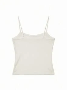 Deconstructed Spaghetti Strap Fitted Cropped Knot Design Fashion Casual, Autumn/Winter Base Layer Tank Top - Apricot - View 9