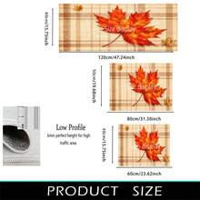 2D Autumn Maple Leaf Pattern Printed Long Runner Rug Series, Indoor Entrance Mat, Bedroom Bedside Mat, Kitchen Long Mat, Suitable For Living Room, Laundry Room, Bathroom - Multicolor - View 10