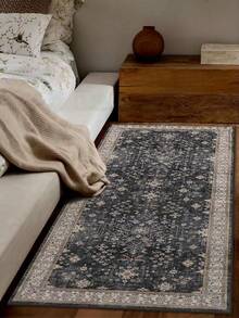 1 buah, Karpet Beludru Berbulu Pendek, Gaya Vintage, Dapat Dicuci dengan Mesin dan Mudah Dibersihkan, Cocok untuk Kamar Tidur, Ruang Tamu, Ruang Belajar, Lorong, dll., Tersedia Berbagai Ukuran - MultiWarna - View 1