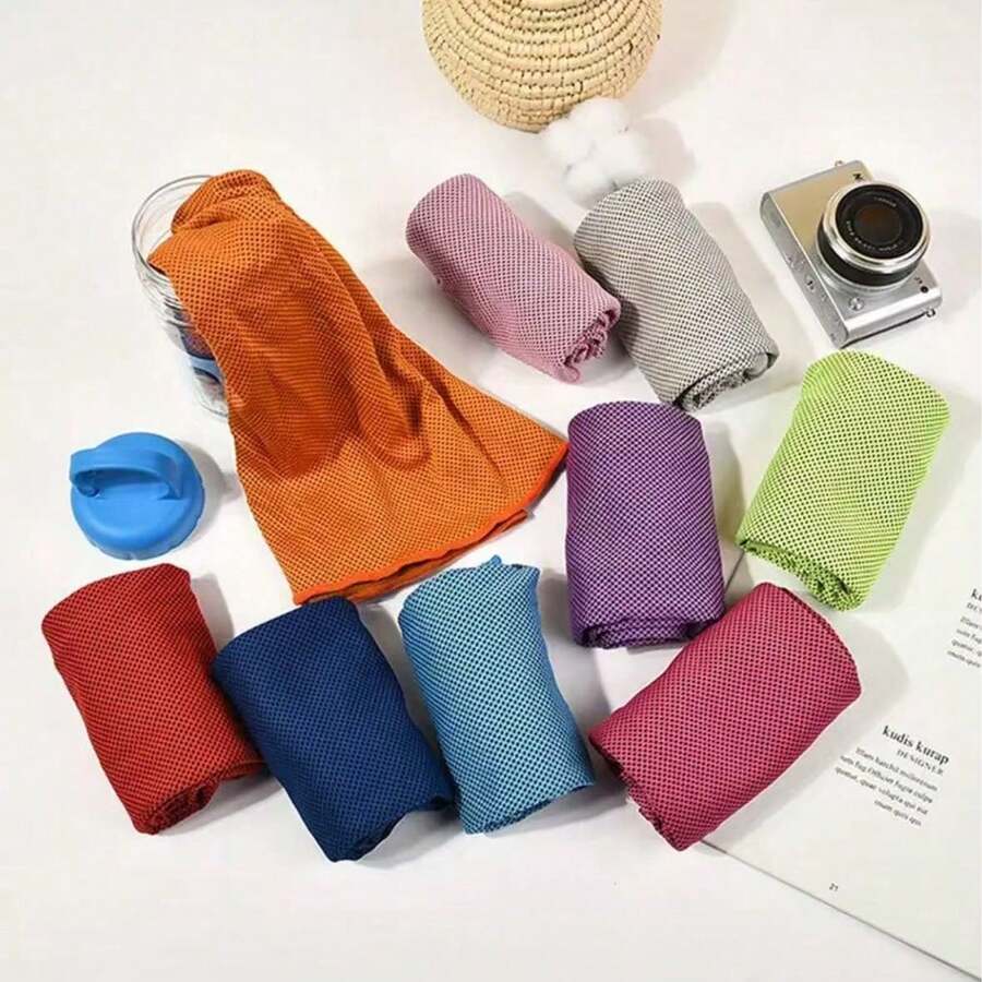 1pc/5pcs/10pcs Cooling Sports Towel Quick Dry Fitness Wrist Band Sweat-Absorbing Ice Cooling Towel Portable Outdoor Running Water-Absorbing Sweat-Wiping Cooling - Multicolor - View 1