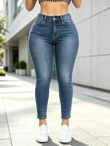 Women Jeans - Dark Wash - View 1