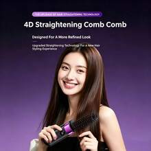 Wireless Hair Straightening Brush, Portable Cordless Hair Straightener, 3 Temperature Settings Anti-Scald Hair Styling Tool, Suitable For Home And Travel - Multicolor - View 2