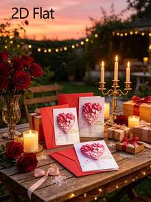 4pcs/2pcs 2D Heart-Shaped Balloon Design Greeting Cards, Suitable For Wedding, Proposal, Birthday Party, Theme Party, Bachelor Party, Housewarming Party, Vintage Party, Bridal Shower And More Occasions - One Size Fits All - View 11