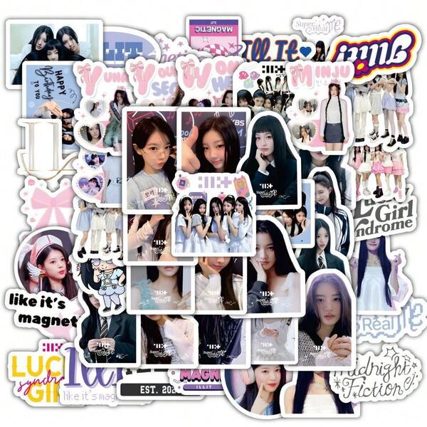 Hasbro 120 piezas/1 set Pegatinas del grupo de chicas coreano KPOP ILLIT Lee Won-Hee, Roh Yun-Ah, pegatinas creativas de mercancía de celebridades