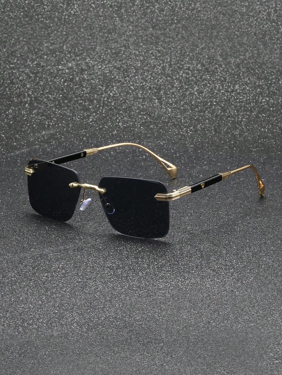 1 Pair Fashionable Exquisite High-End Rimless Glasses, Elegant And Slimming, Suitable For Travel, Vacation, Daily Wear, Beach And Outdoor Activities. Essential Glasses For Summer Beach Vacation And Travel - Multicolor - View 1