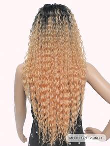 13x6 Synthetic Lace Front Wig 28 Inch Water Wave Curly Synthetic Lace Front Wigs With Baby Hair Sweet Peachy Wigs For Women Daily Wear - Orange - View 4