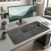 Grey Minimalist Extra Long Mouse Pad, Non-Slip Rubber Base, Office Home Gaming Gift, Desk Accessory For Him/Her Study, Office Supplies, Mouse Pad, Keyboard Pad, Laptop Pad - Gray Texture - View 6