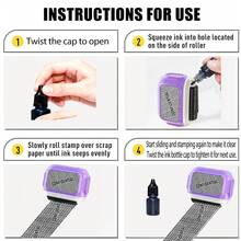 New Wide Anti-Identity Theft Protection Roller Stamp + 3 Refill Bottles Set, Protect Your Privacy And Security (Dream Purple/Warm Yellow/Moon White) Morandi Color Privacy Confidentiality Stamp, Best Friend Gift - Morandi Large Window Privacy Stamp + 3 Refill Set - A005 - View 6
