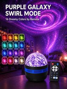1pc Aurora Water Ripple Effect Atmosphere Projection Light, USB Powered Indoor Multi-Function LED Lamp, Starry Sky Atmosphere Light, E-Book Reading Light, Home Decor Atmosphere, Suitable For Bedroom, Living Room, Holiday Gift - Multicolor - View 7