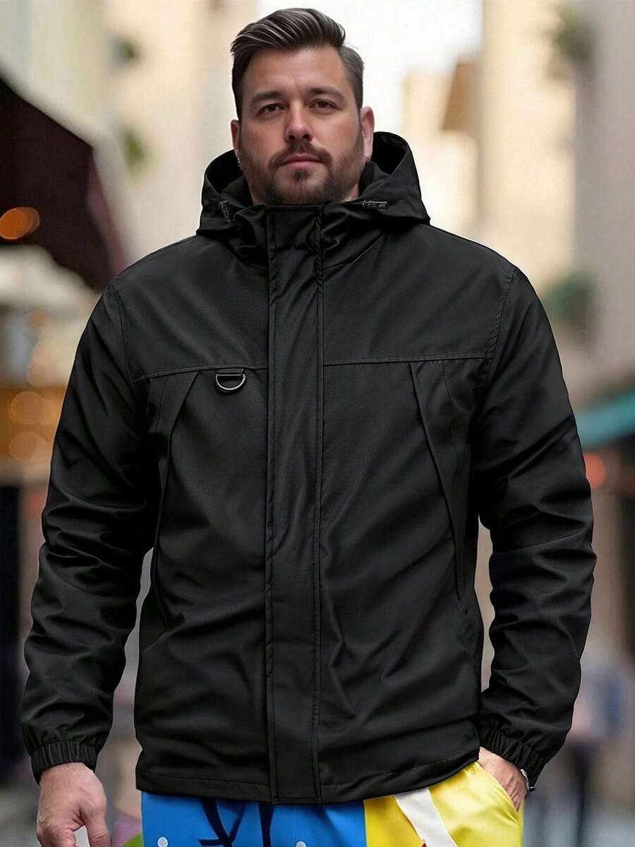 New Men's Plus Size Outdoor Casual Hooded Jacket, Spring/Autumn